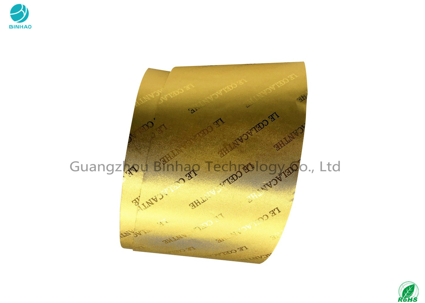Золото и прокатанная серебром бумага алюминиевой фольги с выбивая логотипом