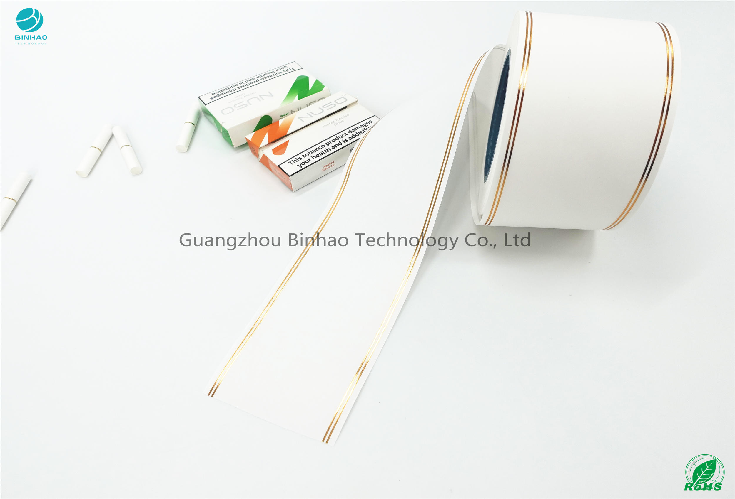 Наклоняющ бумажное лоснистое масло отделайте поверхность линия золота 50mm одиночная для материалов пакета E-сигареты HNB