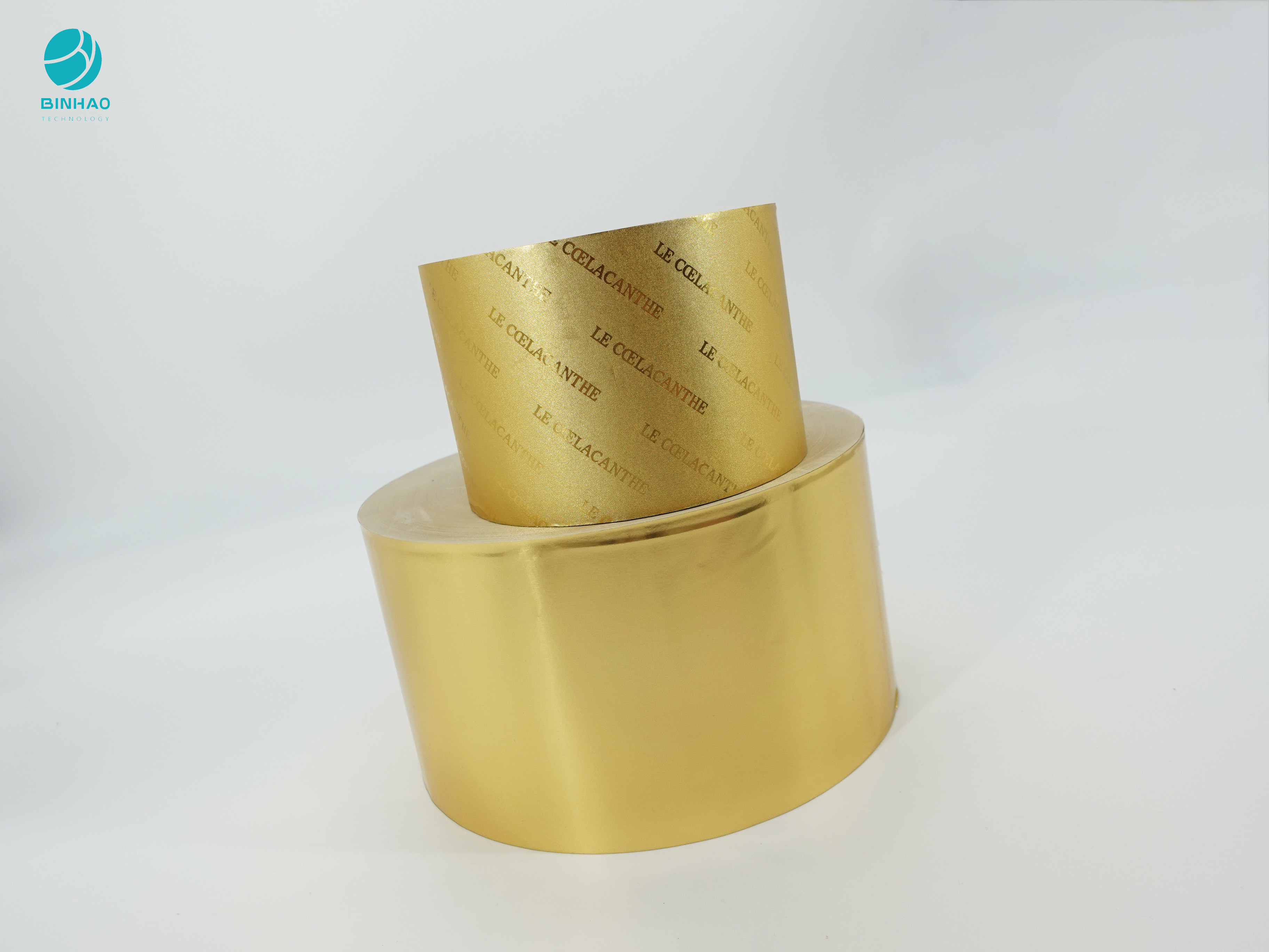 Ровная поверхностная выбитая бумага алюминиевой фольги логотипа золотая для пакета сигареты